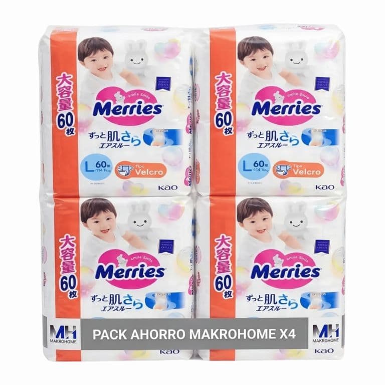 Pack 4 Panales Talla L 240 Unidades Premium Japones L