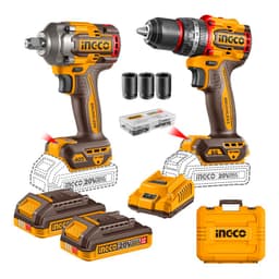 SET TALADRO PERCUTOR Y PISTOLA IMPACTO BL +2BAT, CARG