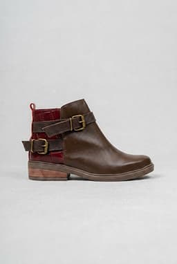 Botin Cuero Mujer Laura Cafe Burdeo Cafe 37