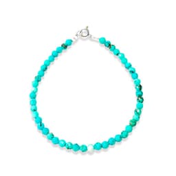 Pulsera Turquesa Facetada 3mm Plata Fina 925 Turquesa TALLA UNICA