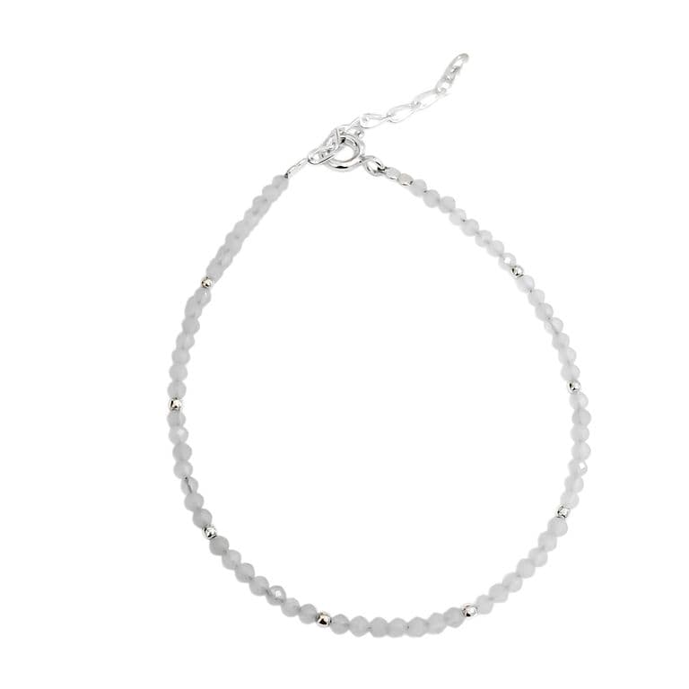 Pulsera Aguamarina Bolita Plata Fina 925 Celeste TALLA UNICA