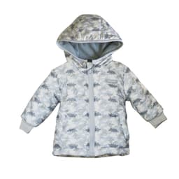 Parka Estampada Dinosaurios Nino Gris Claro 12-18 MESES