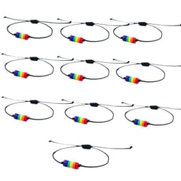 Pack 10 Pulsera Arcoiris Unisex Brazalete De Cuerda Bandera Multicolor TALLA UNICA