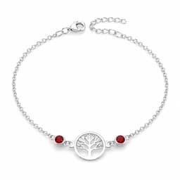 Pulsera Arbol de la Vida Cristales Plata Ley 925 Plateado TALLA UNICA