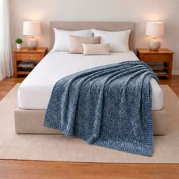 Manta de Cama Home Shiny suavidad de lujo 127x152cm azul Azul 1 PLAZA