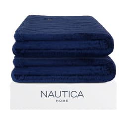 Pack 2 Mantas de cama Home Jacquard Franela ultrasuave 127x178cm azul Azul 1 PLAZA