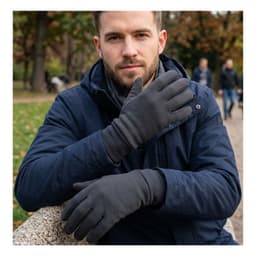 Guantes Termicos De Polar Con Refuerzo Antideslizante En Palma Negro TALLA UNICA