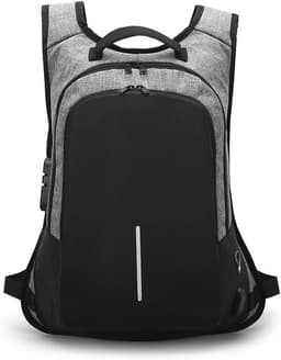 Mochila Ejecutiva Usb Porta Notebook Y Candado Gris