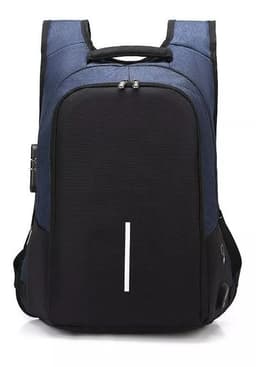 Mochila Ejecutiva Usb Porta Notebook Y Candado Azul