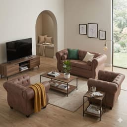 JUEGO DE LIVING 2-1-1 CHESTERFIELD Cafe