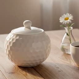 Azucarera Con Tapa De Porcelana Blanca