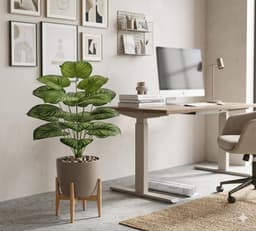Planta Artificial Interior Verde Decorativa Hojas Ralladas 80 Cm