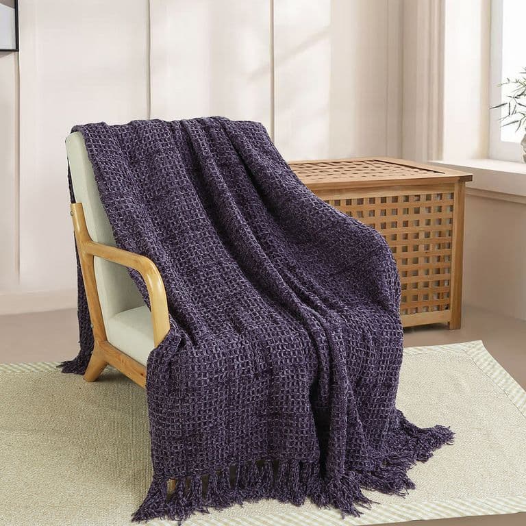 MANTA CUADRO 125X175 MORADO Morado 1 PLAZA