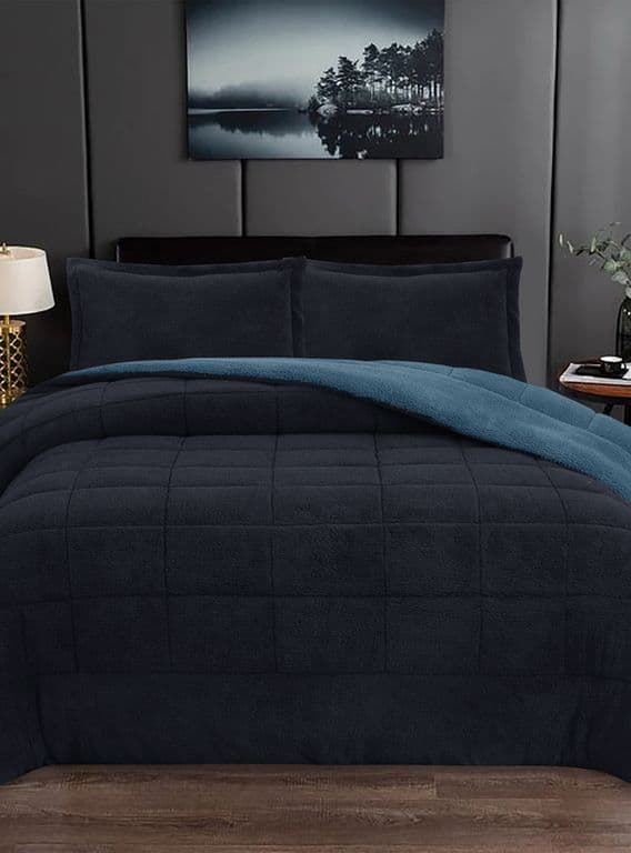 PLUMON SHERPA BICOLOR AZUL 2 PL Azul 2 PLAZAS