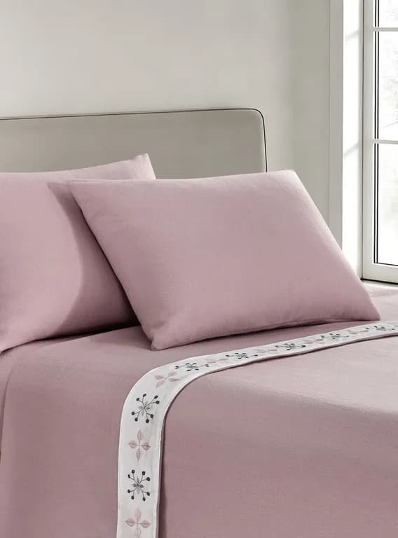 SABANA POLAR BORDADA GEO ROSA 1.5 PL Rosado 1,5 PLAZAS