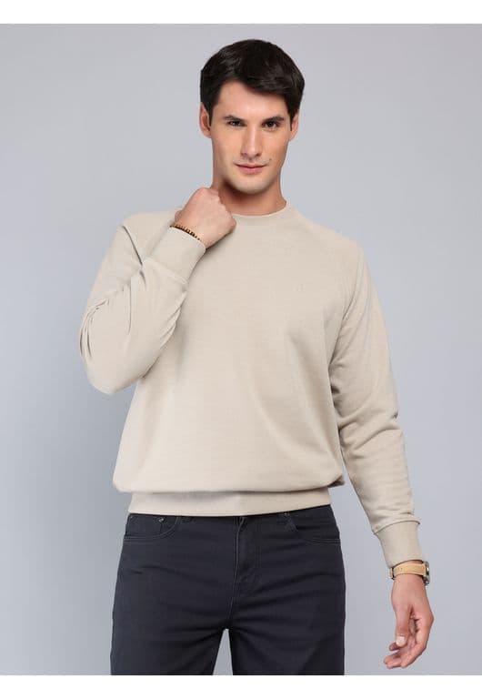 Poleron Cuello Redondo Regular Fit Beige Beige S