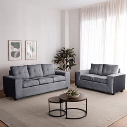 Living 3.2 Lucca Tela-PU Gris cemento