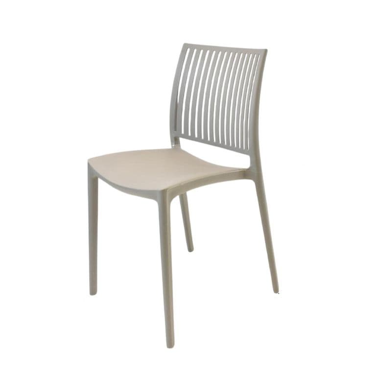 Silla Plastico Apilable Deco Noruega Gris Gris claro