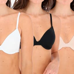 Pack De 3 Sostenes Copa Perfect Cover Mujer Blanco 36C