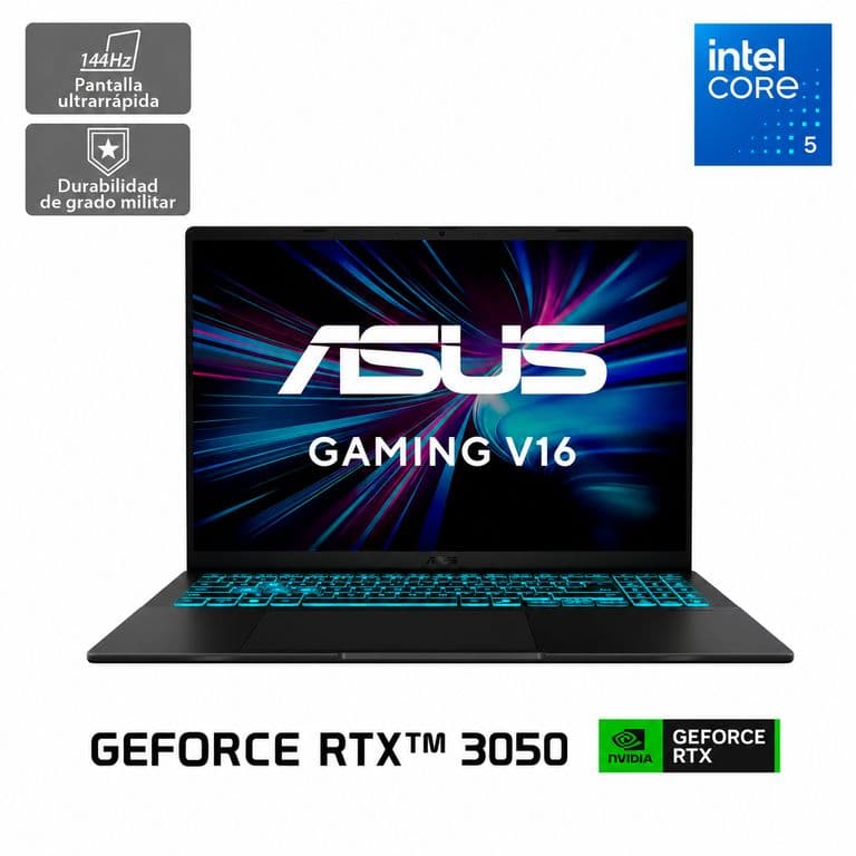 Notebook Gamer V16 Intel Core 5 210H RTX 3050 6GB 16" 144Hz 8GB RAM 512GB SSD Windows 11.