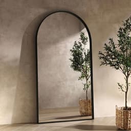 Espejo decorativo en arco de cuerpo entero industrial negro XL 190x110 cm