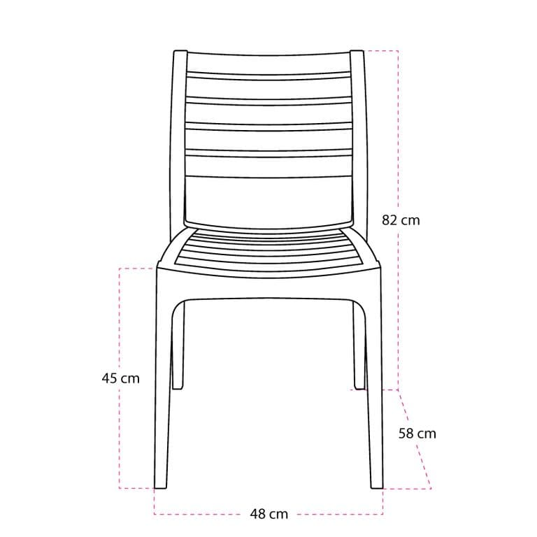 Silla Burdeos Exterior Apilable Caqui Beige