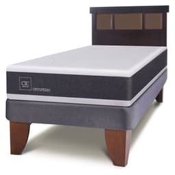 Cama Europea Ortopedic 1.5 Plazas x 2.00mt + Respaldo Dublin Chocolate