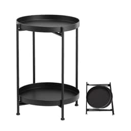 Mesa Lateral Auxiliar 2 Niveles Metalica Negra