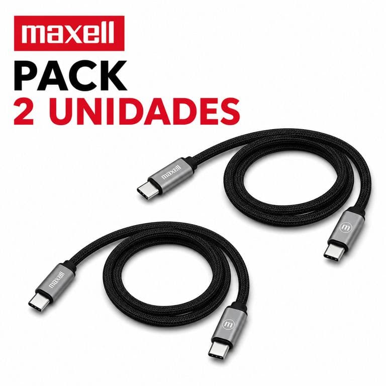 Pack 2 Cable Trenzado Magnetico 100W USB C a USB C 2 Metros Carga Rapida Negro
