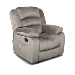 Bergere Masajeador con Calor Reclinable Musil Microfibra - Cafe Grisaceo