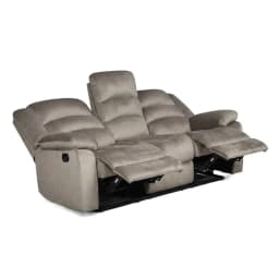 Sofa Bergere Reclinable 3 Cuerpos Musil de Tela - Cafe Grisaceo