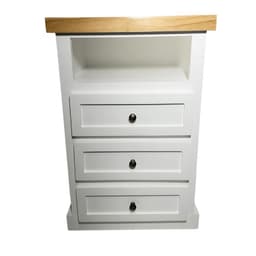 VELADOR DORMITORIO LIBRERO FERRARA 3 CAJONES BLANCO MADERA