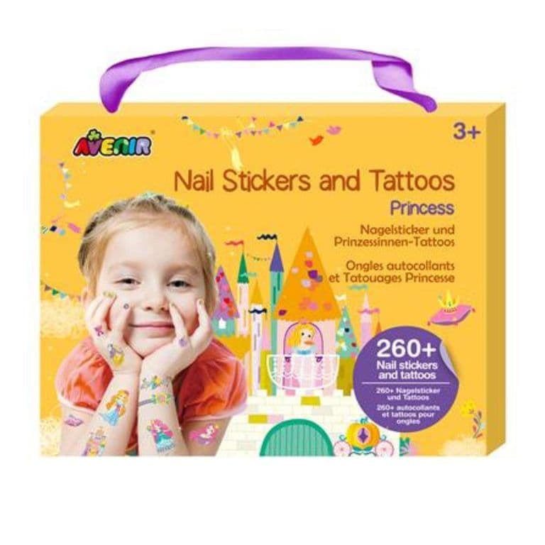 Set de Stickers para Unas y Tatuajes Temporales - Princesas