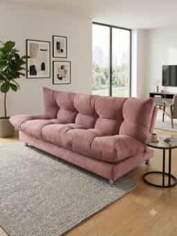 SOFA CAMA GLOBO PALO ROSA FELPA Rosado claro