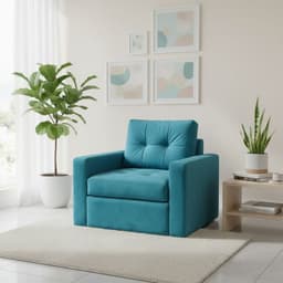 SOFA CAMA MILAN UN CUERPO FELPA TURQUESA Turquesa