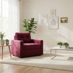 SOFA CAMA MILAN UN CUERPO FELPA BURDEO Burdeos
