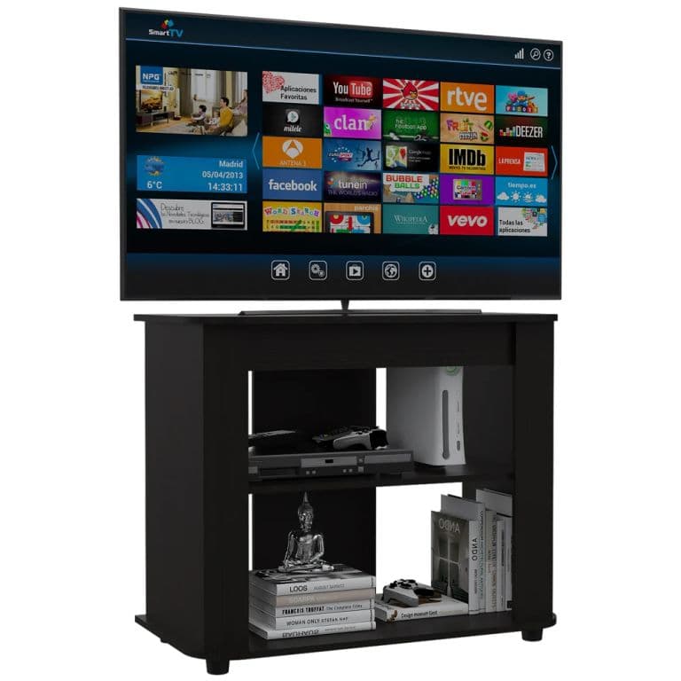 Rack Tv Con Capacidad Hasta 46 75 X 90 X 45 Cm Negro