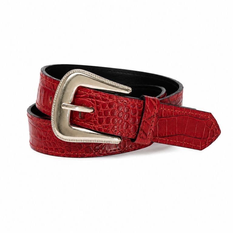 Cinturon Cuero Genuino Anturia rojo Rojo XS
