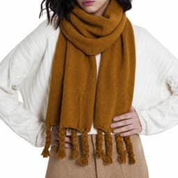 Maxi Bufanda Rectangular Lisa Beige Cafe TALLA UNICA