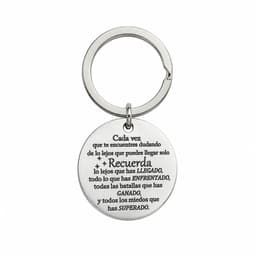Llavero Frase Motivacional Acero Inoxidable Plateado TALLA UNICA