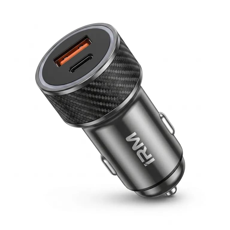 CARGADOR DE AUTO RAPIDO DUAL 45W + CABLE TYPE-C A LIGHTNING