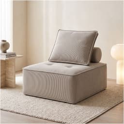 Sofa Lucia Modular Individual 85x85x85 Cm Sin Brazos Rayado Beige