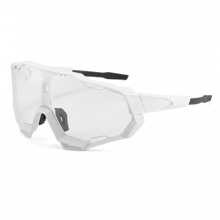 Lentes de Sol Ciclismo B-098 UV400 Marco TR90 Lente Escudo Unisex Blanco Transparente TALLA UNICA