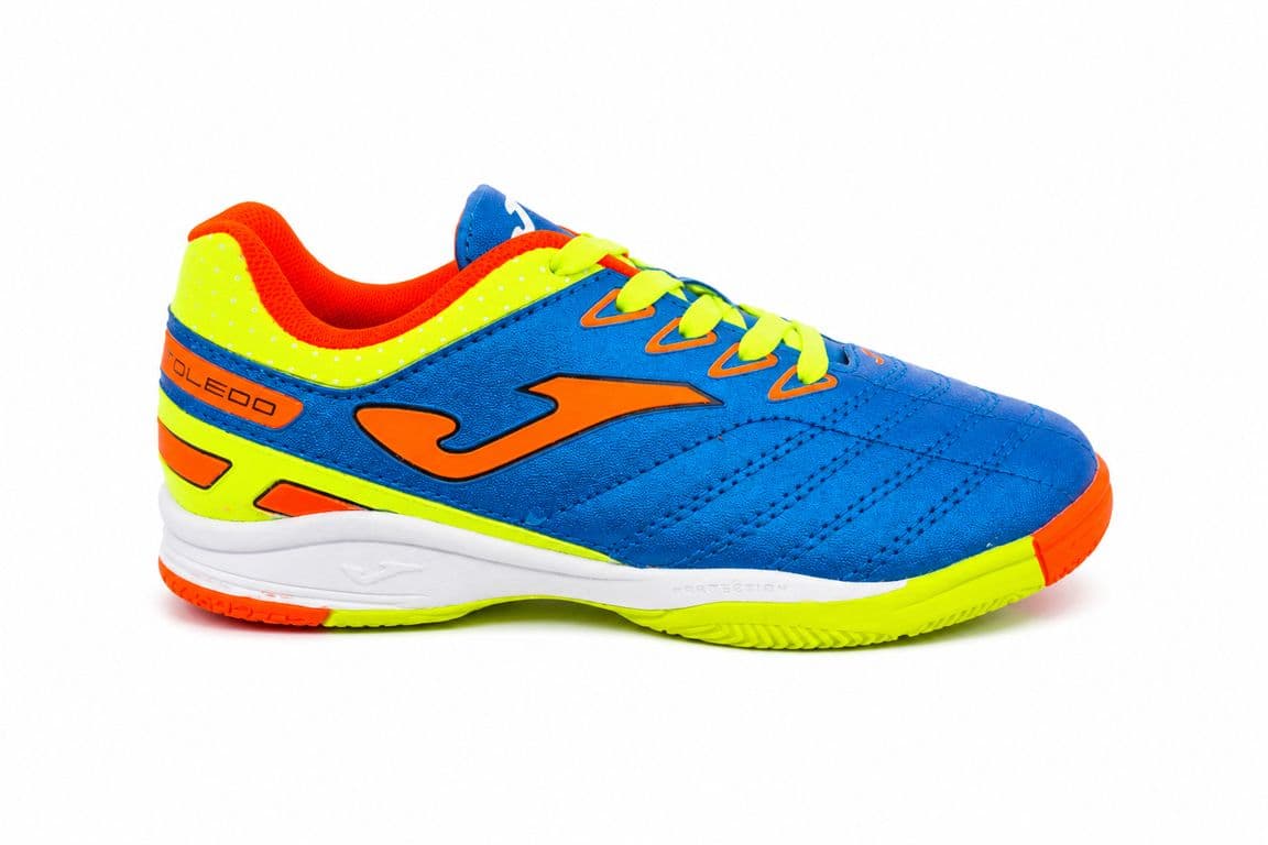 Zapatilla Toledo Junior Nino Azul Amarillo Futbol Sala Indoor Suela No Marcante Azul 23