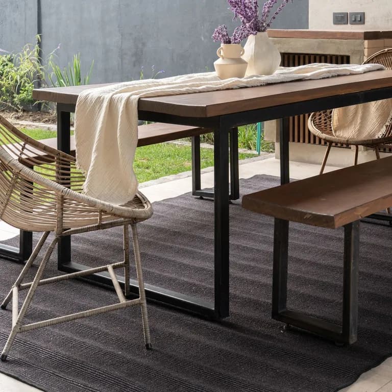Alfombra Dakar Living Sisal Negro 170x240