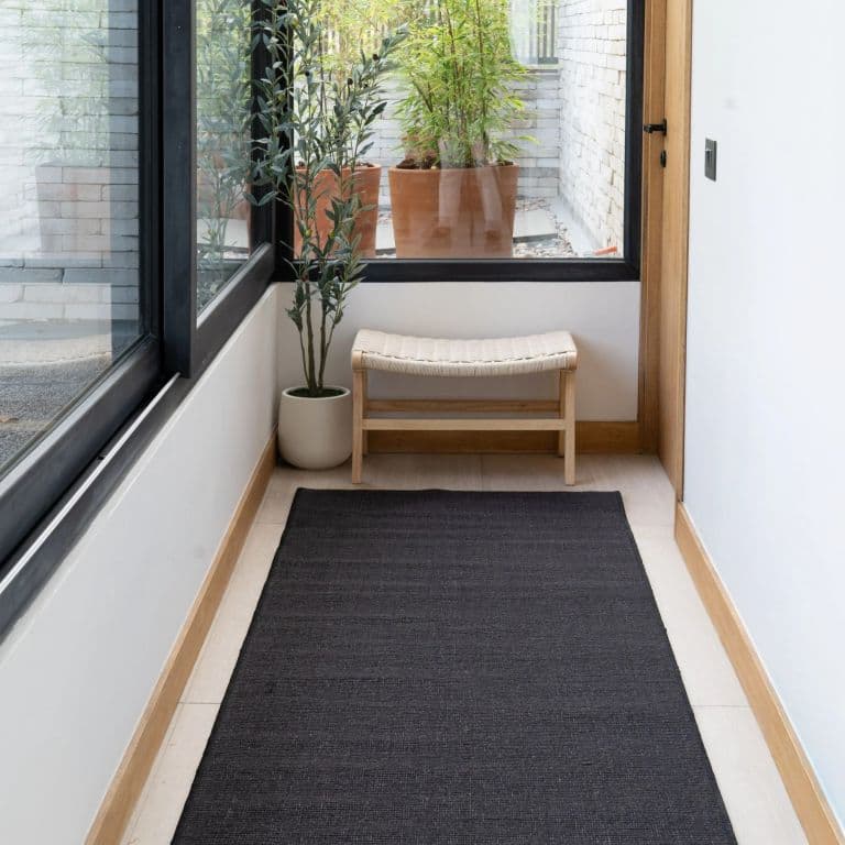 Alfombra Dakar Pasillera Entrada Sisal Negro 90x230