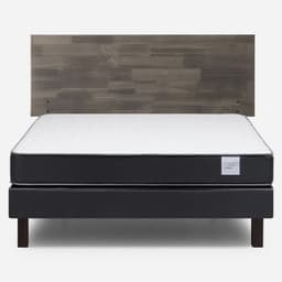 Cama Europea Wave 2 Plazas x 1.90 mt Base Normal + Respaldo Tabor Grafito