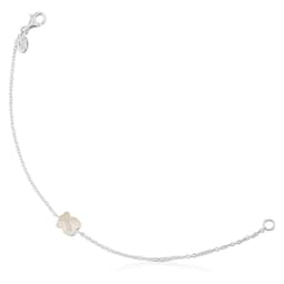 Pulsera De Plata Y Nacar Facetado Color