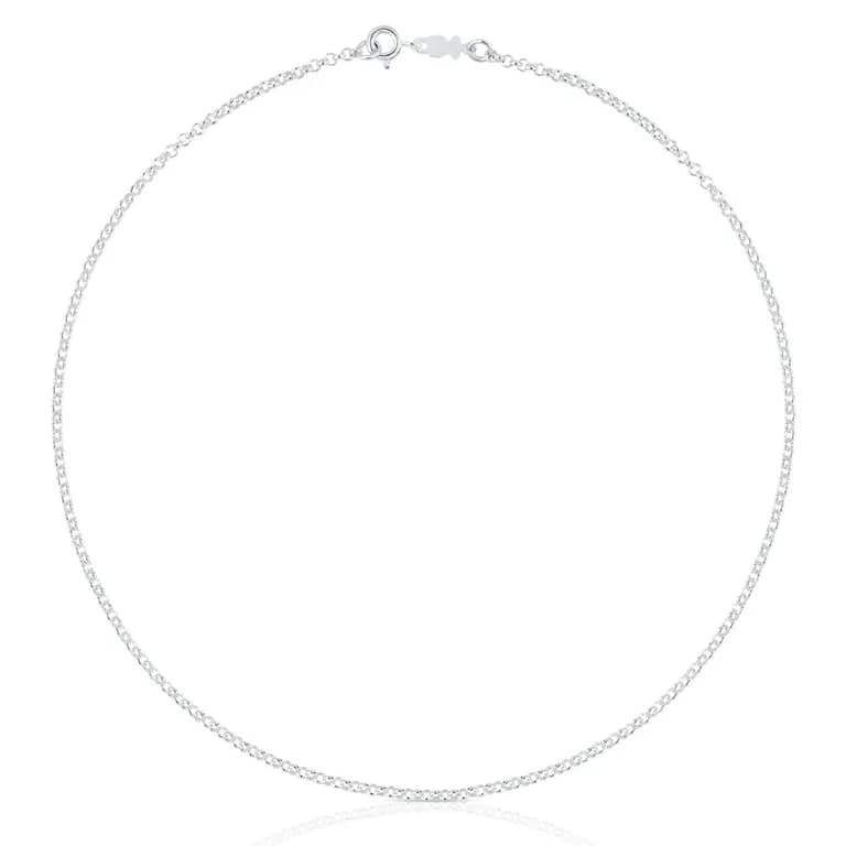 Gargantilla De Plata Con Anillas Redondas, 40 Cm Chain