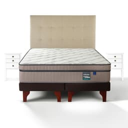 Cama Europea Maximo Cobre Super King x 2.00mt Base Dividida + Respaldo + 2 Veladores Design Crudo